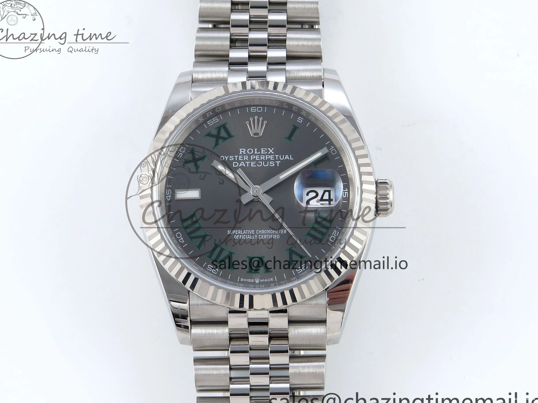 0131 SmoothTexture DateJust 36 126234 EWEF Best Edition Gray Roman Dial on Jubilee Bracelet A 609